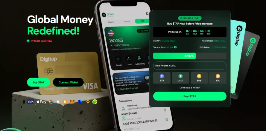 Solana chops at $195: Whales ape Digitap presale ahead of tier-1 listing - 3