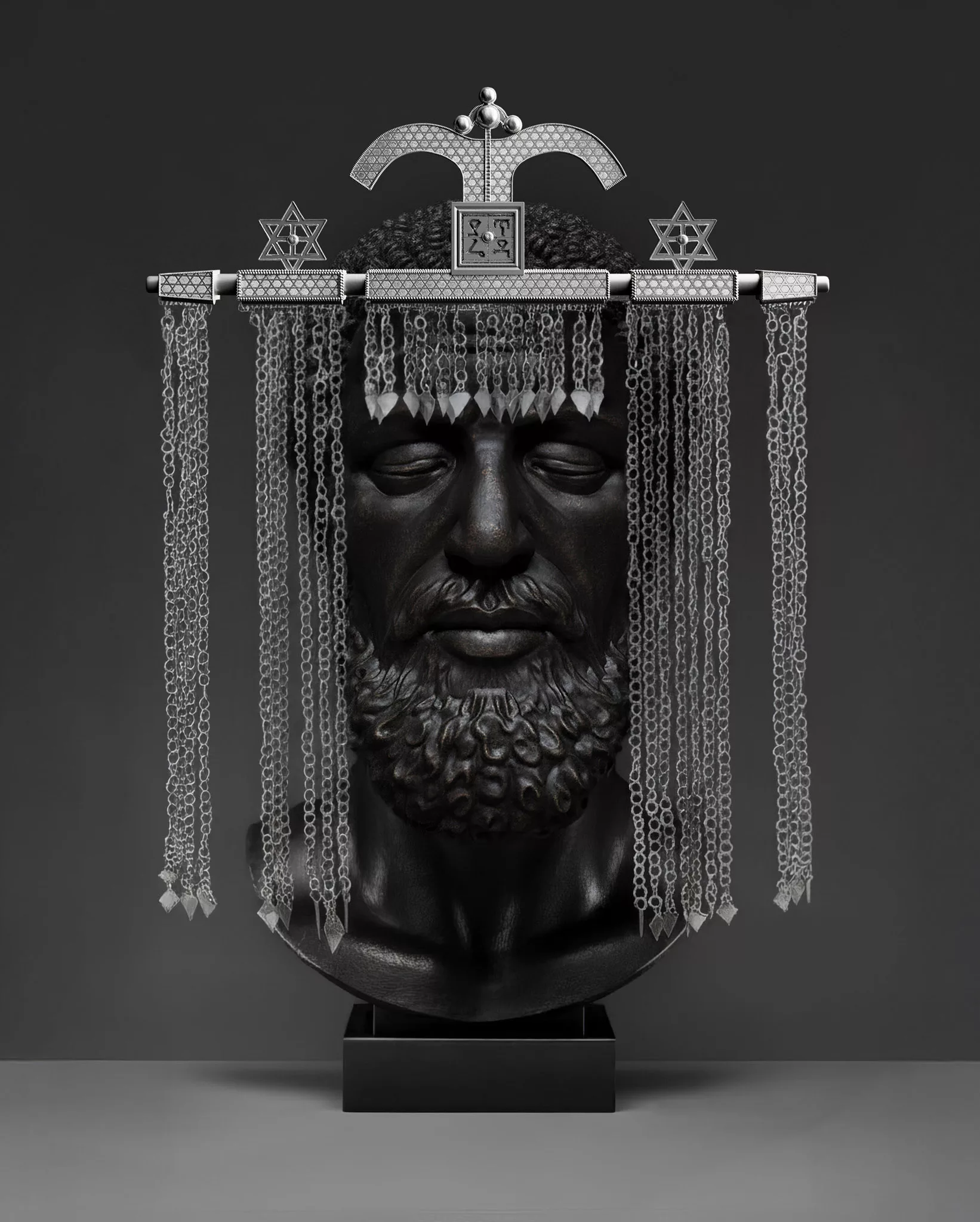 Art Basel, Yatreda, Twenty-First Century Akodama, 2025. Digital artwork by the artist paired with silver sculpture by Asprey Studio | Source: Yatreda and Asprey Studio