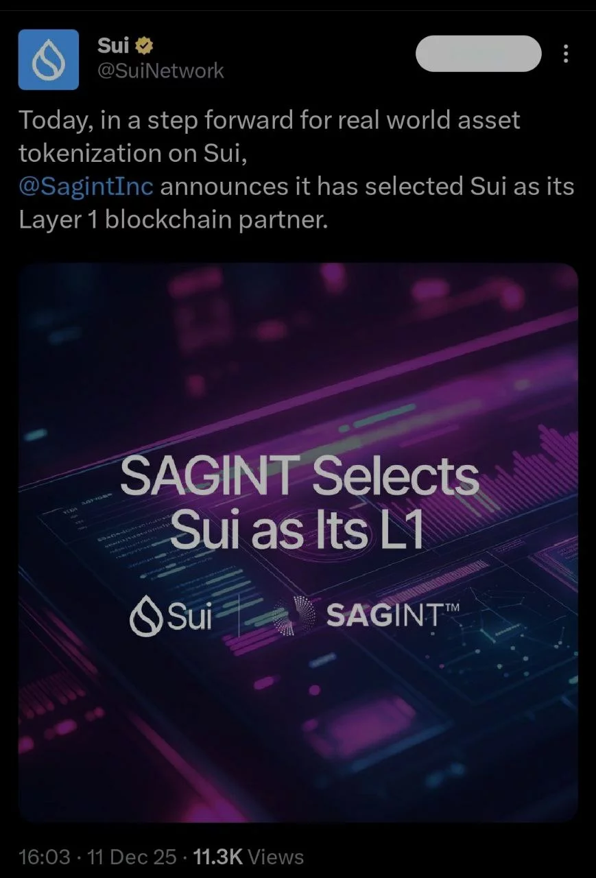 SAGINT and Sui join hands for a tokenization initiative - 2